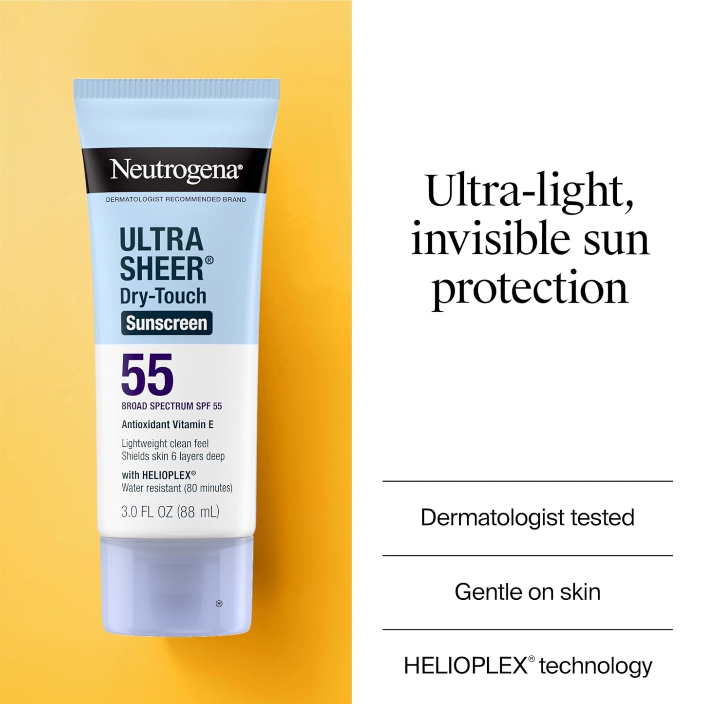 Neutrogena Ultra Sheer SPF 55 Sunscreen, 3 fl oz (88 ml)