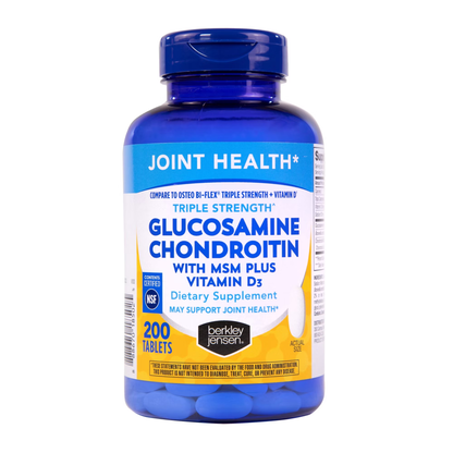Berkley Jensen Triple Strength Joint Health Glucosamine + Chondroitin, 200 Tablets