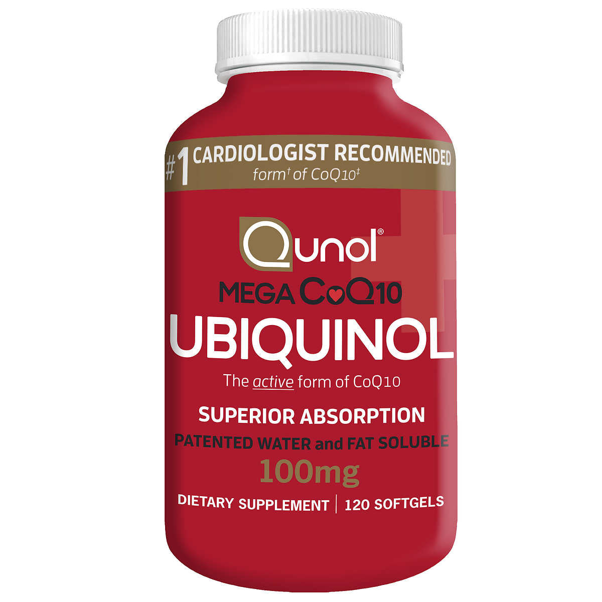Qunol Mega CoQ10 Uniquinol 100 mg, 120 Softgels