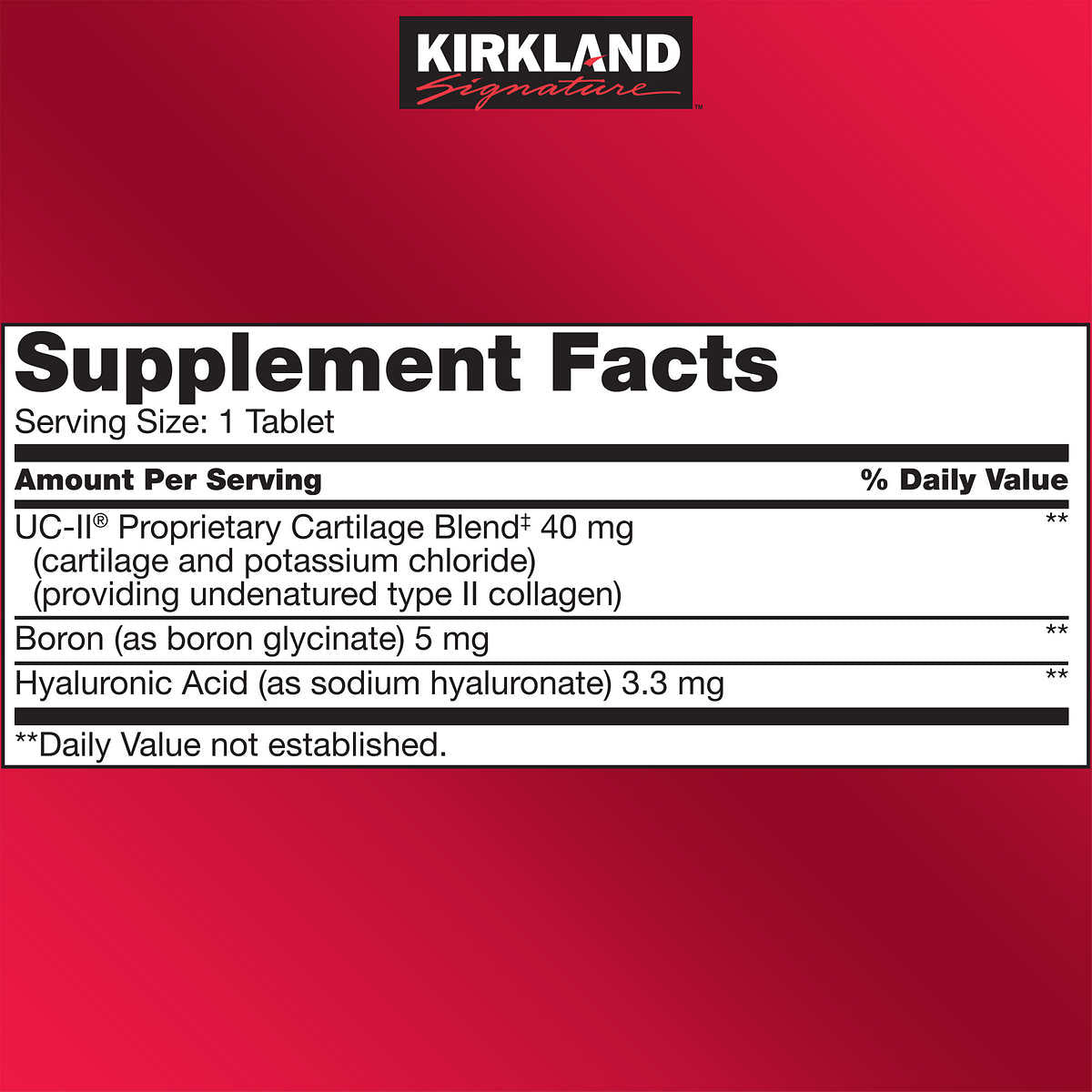 Kirkland Signature Triple Action Joint Health, 110 Tablets