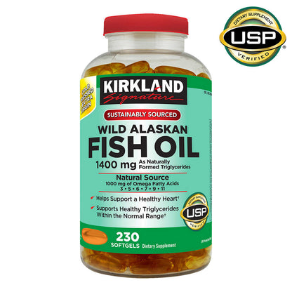 Kirkland Signature Wild Alaskan Fish Oil 1,400 mg 230 Softgels