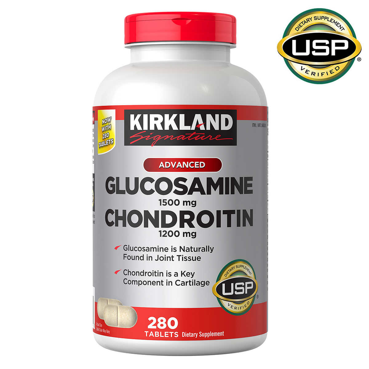 Kirkland Signature Advanced Joint Health, Glucosamine + Chondroitin, 280 Tablets