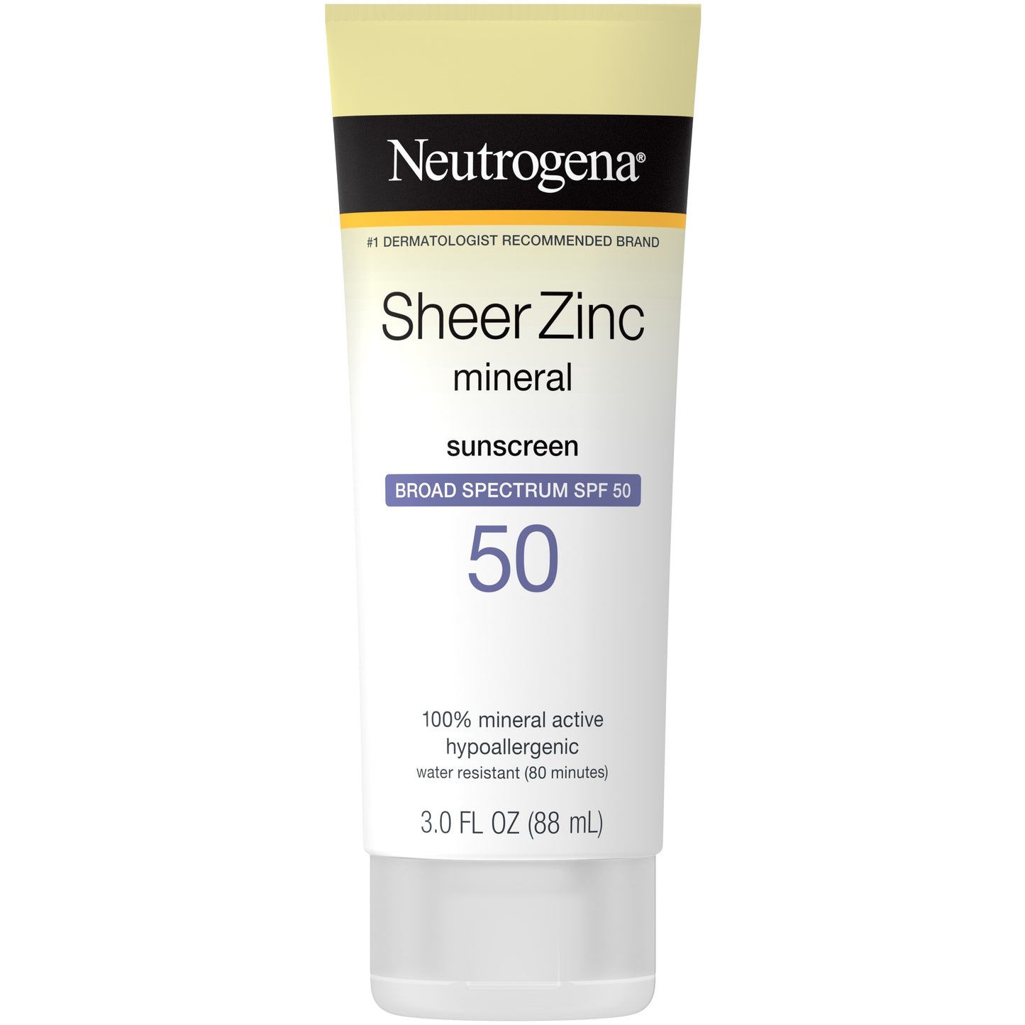 Neutrogena Sheer Zinc SPF 50 Mineral Sunscreen, 3 fl oz (88 ml)