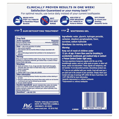 Crest Pro-Health Gum Detoxify Daily 2-Step System, Toothpaste + Gel