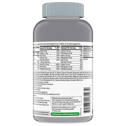 centrum silver adult 50 plus multivitamin, 325 tablets, ingredients