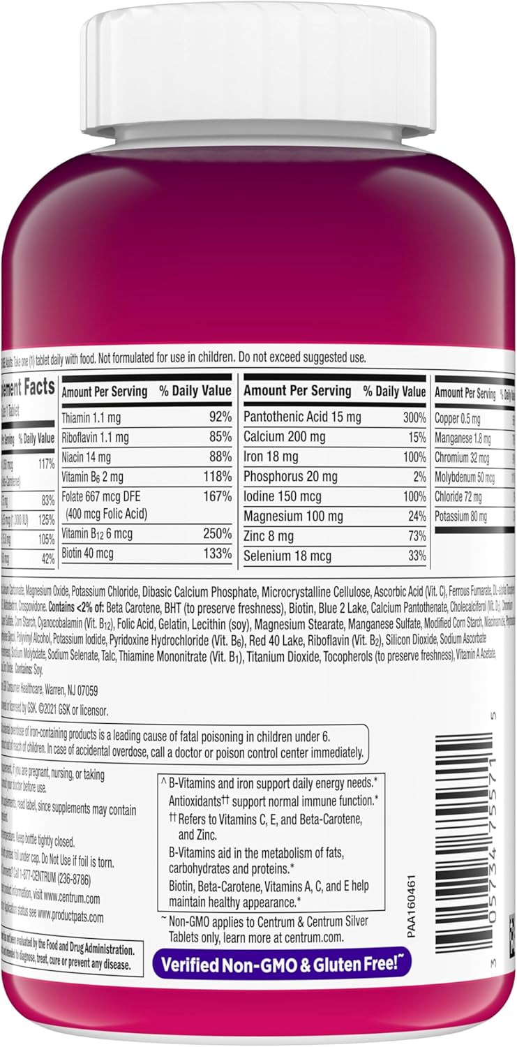 Centrum Multivitamin for Women, 200 Tablets, Women's Multi/Multimineral