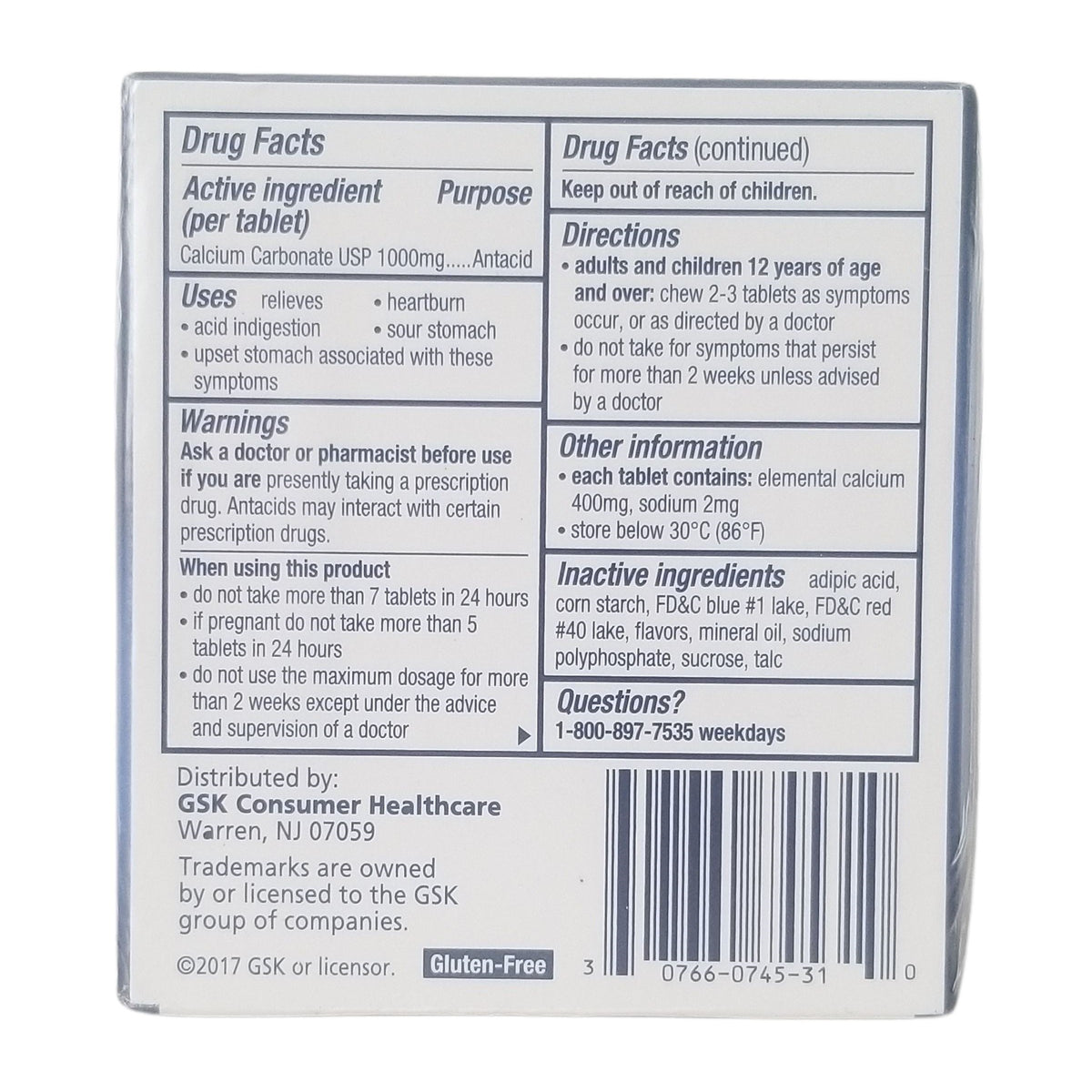 Tums Ultra Strength Antacid, Assorted Berries, 144 Tablets