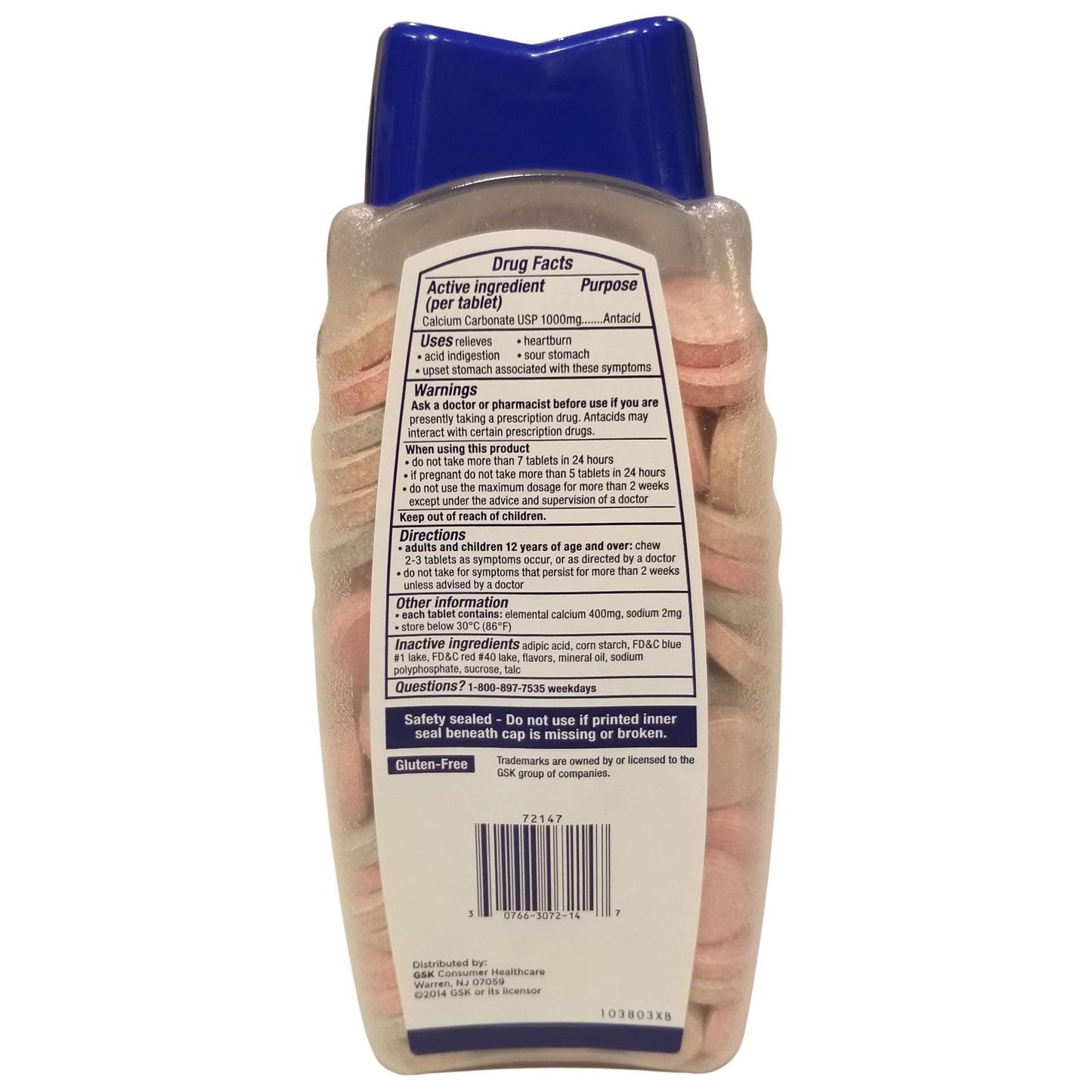 Tums Ultra 1000 Antacid, Assorted Berries, 265 Chewable Tablets