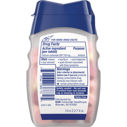 Tums Sugar Free Antacid, Melon Berry, Extra Strength 750, 80 Tablets