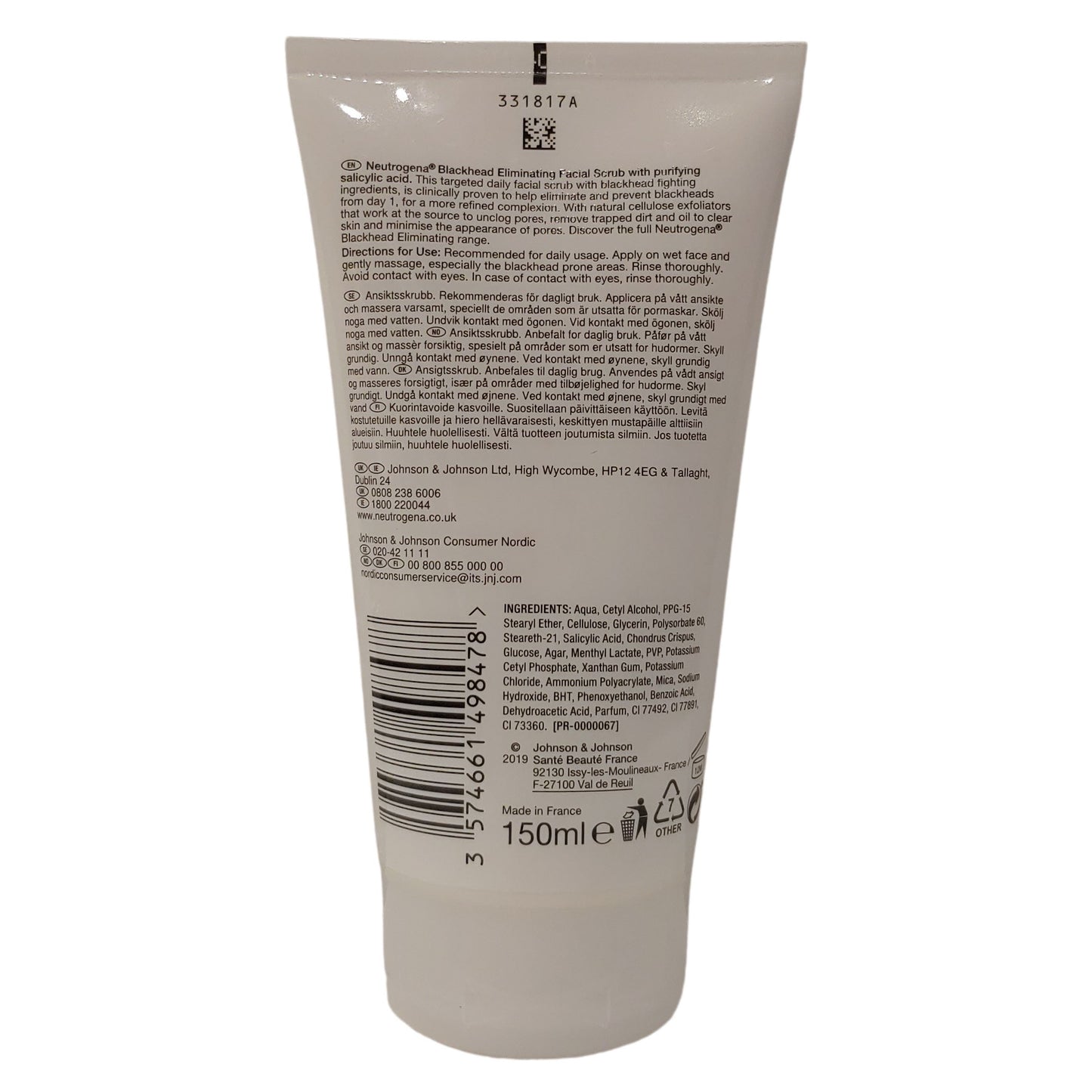 Neutrogena Blackhead Eliminating Facial Scrub, 150 mL