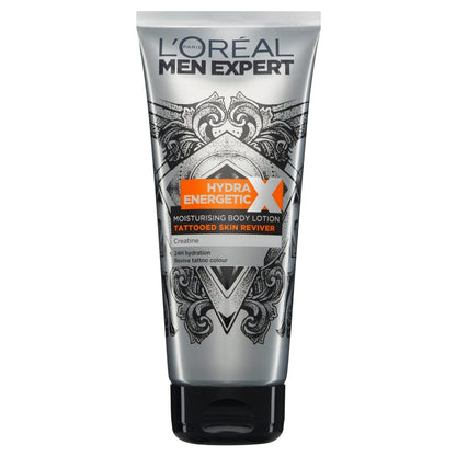 L'Oreal Men Expert Hydra Energetic X Moisturizing Body Lotion 200 ml, Tattoo Skin Reviver