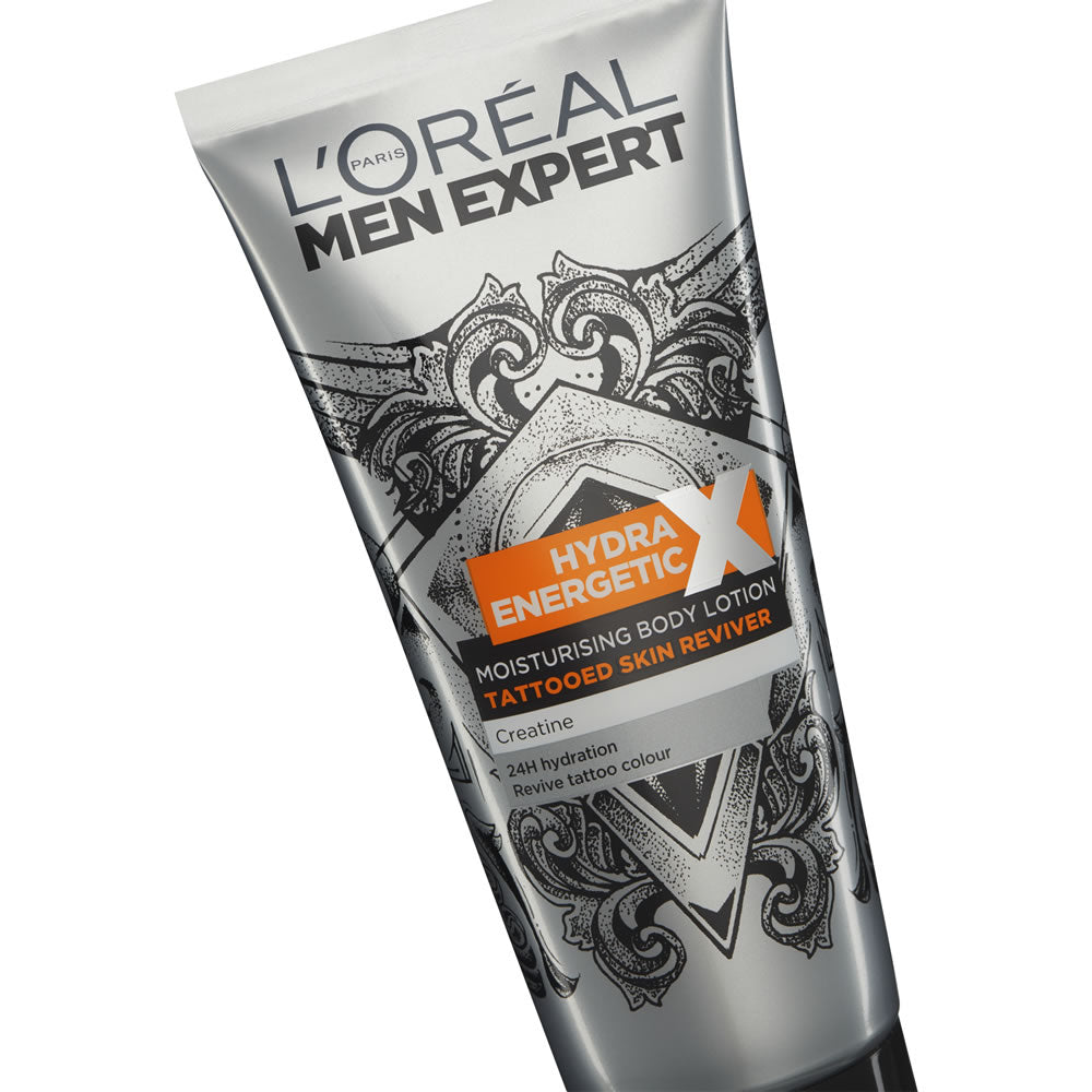 L'Oreal Men Expert Hydra Energetic X Moisturizing Body Lotion 200 ml, Tattoo Skin Reviver