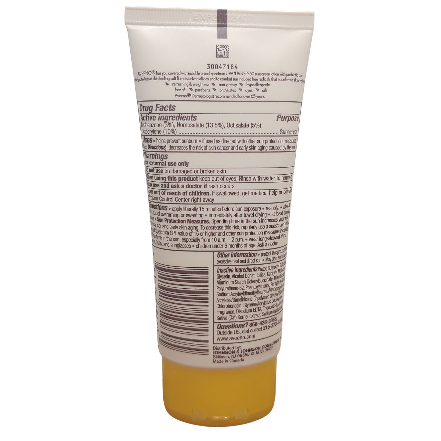 Aveeno Protect + Hydrate Spf 60 Sunscreen 3 Fl Oz (88 mL)