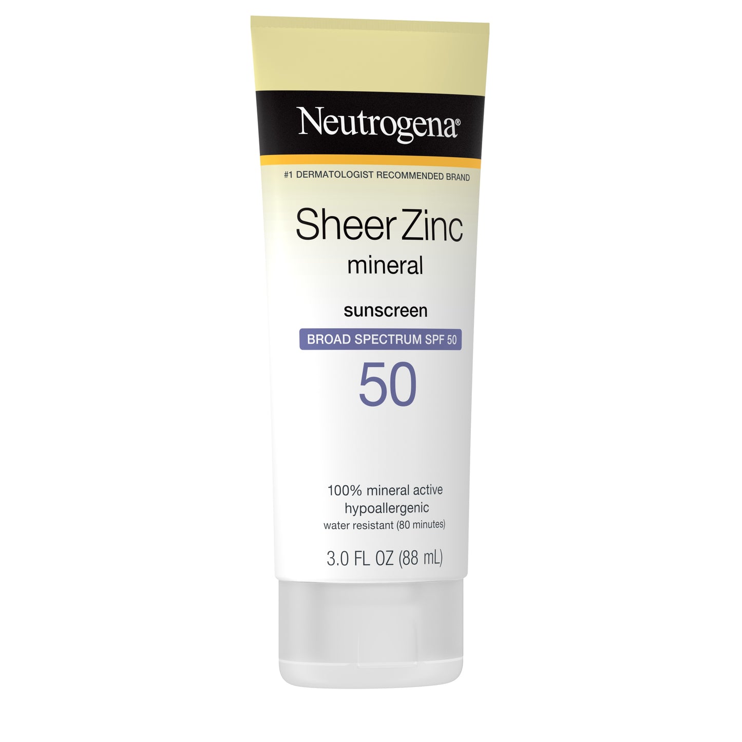 Neutrogena Sheer Zinc SPF 50 Mineral Sunscreen, 3 fl oz (88 ml)