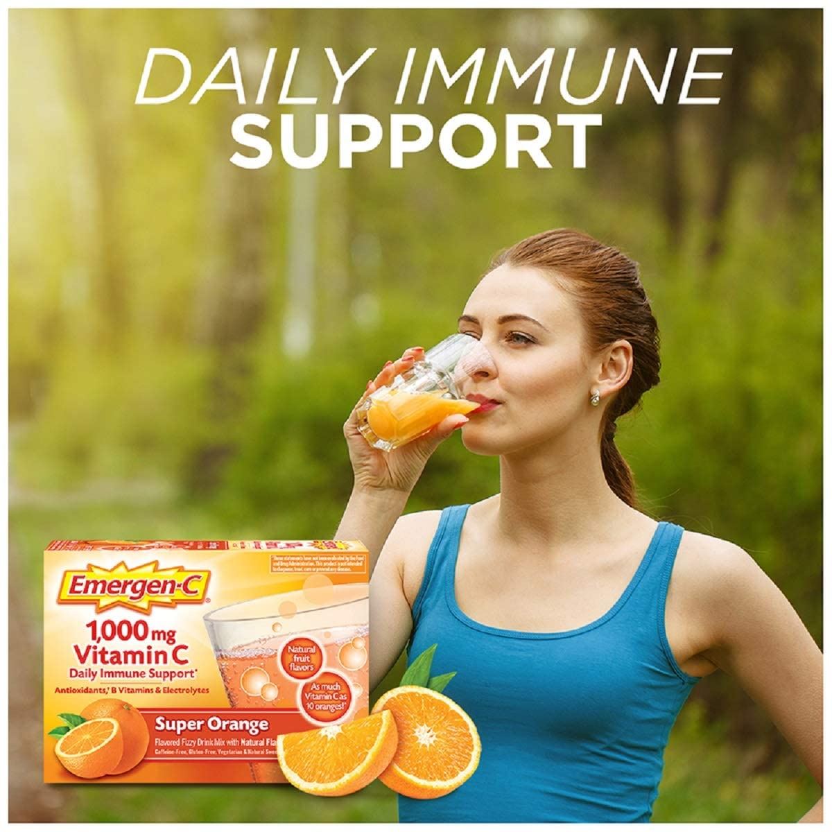 Emergen-C Super Orange 1000 mg Vitamin C Powder Mix, 30 Packets