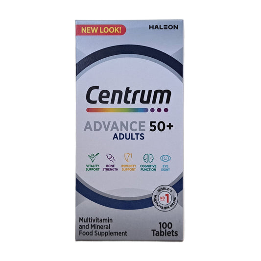 Centrum Advance 50+ Adults Multivitamin and Mineral Food Supplement, 100 tablets