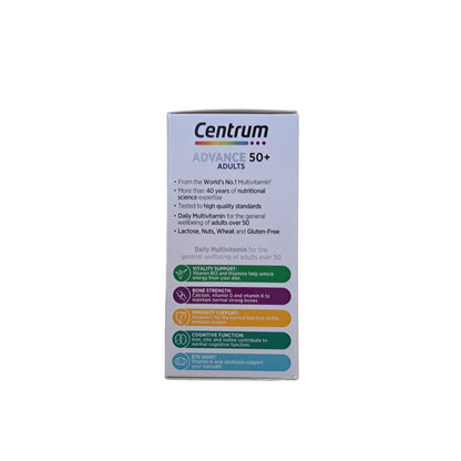 Centrum Advance 50+ Adults Multivitamin and Mineral Food Supplement, 100 tablets