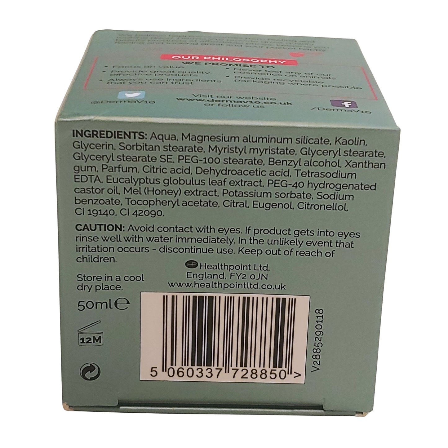 Derma Tech Solutions V10 Purifying Eucalyptus Clay Mask 50 ml