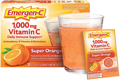Emergen-C Super Orange 1000 mg Vitamin C Powder Mix, 30 Packets