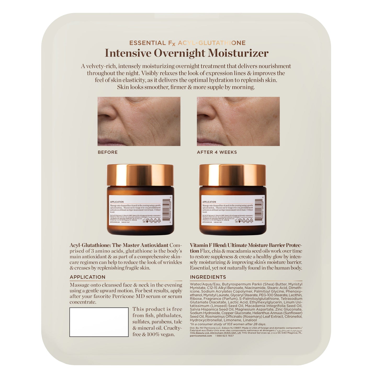 Perricone MD Essential Fx Acyl-Glutathione Intensive Night Moisturizer, 59 ml / 2 FL OZ (2 PACK)