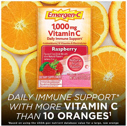 Emergen-C Rapsberry 1000 mg Vitamin C Drink Mix, 30 Packets