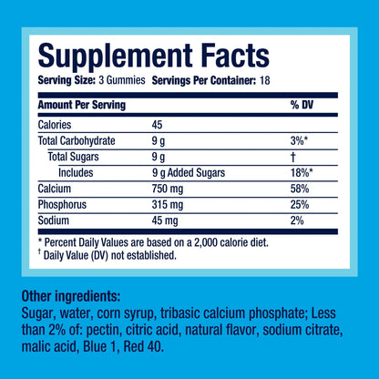 Rolaids Power Gummies, Calcium Phosphate, Smooth Berry, 54 Gummies