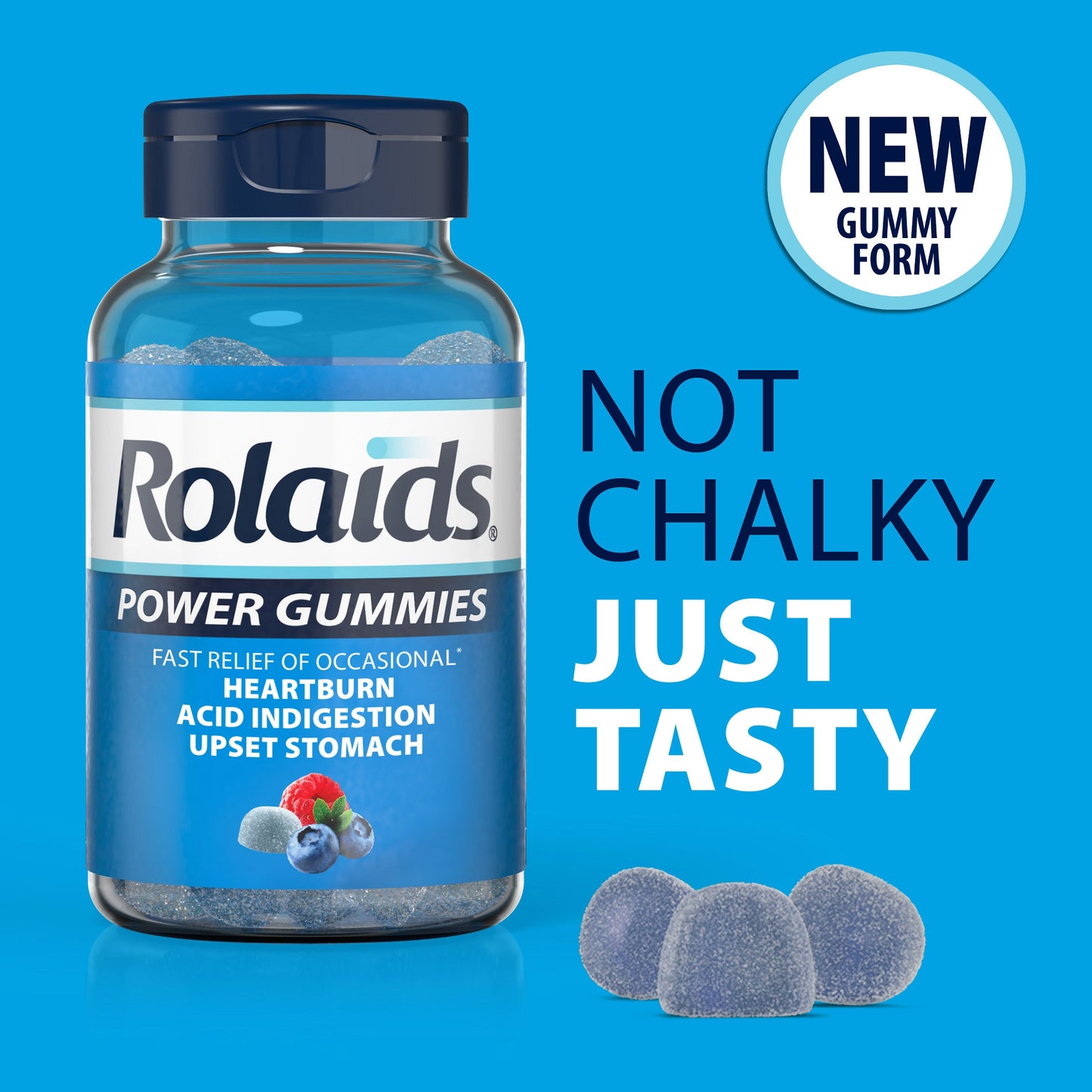 Rolaids Power Gummies, Calcium Phosphate, Smooth Berry, 54 Gummies