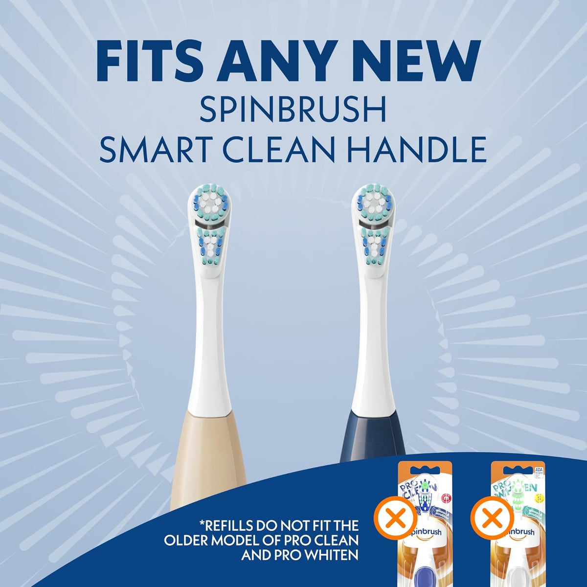 Spinbrush Smart Clean Dual Action Brush Head, Soft, 2 Replacement Heads