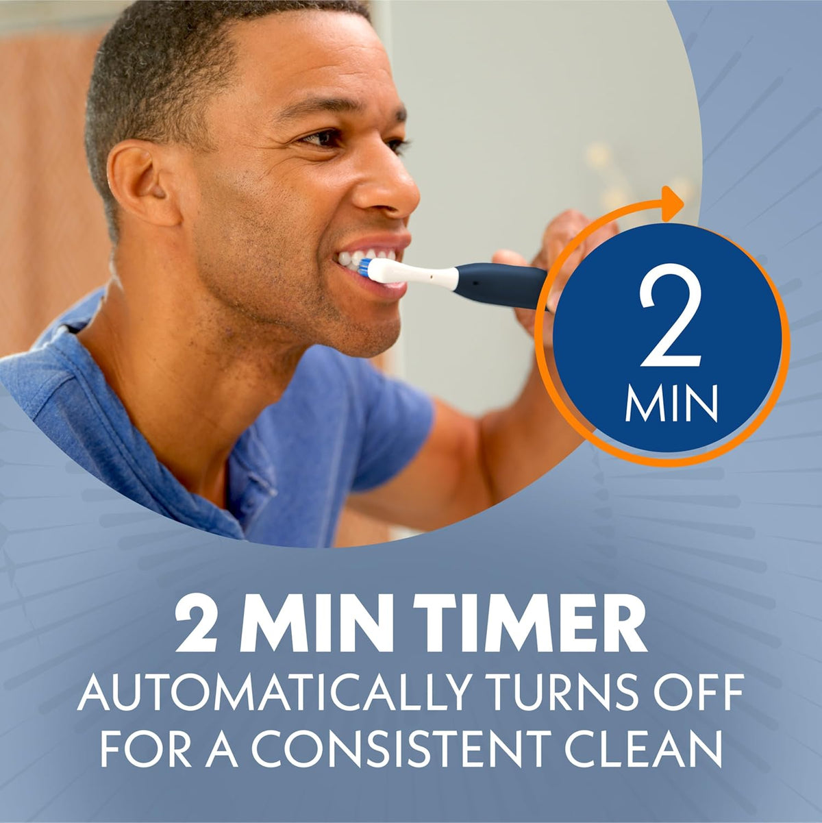 Spinbrush Smart Clean Battery Powered Toothbrush, Dual Action Head, Soft, Midnight Blue