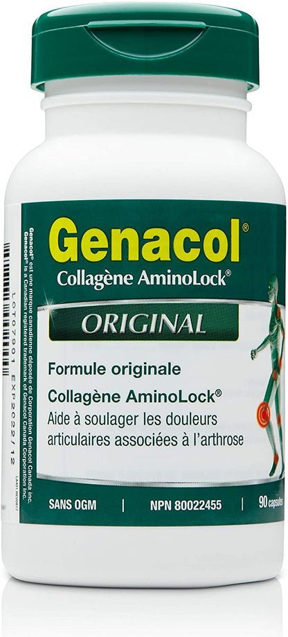Genacol Original AminoLock Collagen 90 Capsules, Ultra-Hydrolyzed Collagen Peptides