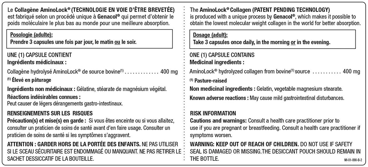 Genacol Original AminoLock Collagen 90 Capsules, Ultra-Hydrolyzed Collagen Peptides