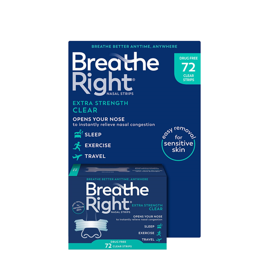 Breathe Right Nasal Strips Extra Strength, Clear, 72 Strips