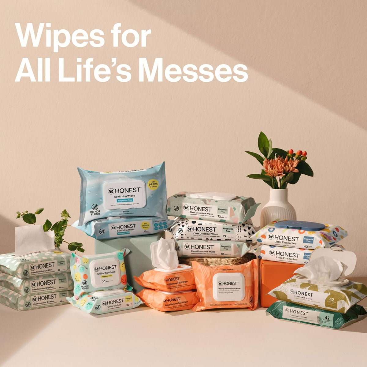 The Honest Company Clean Conscious Wipes, Geo Mood, 288 Wipes, Hypoallergenic & Fragrance Free