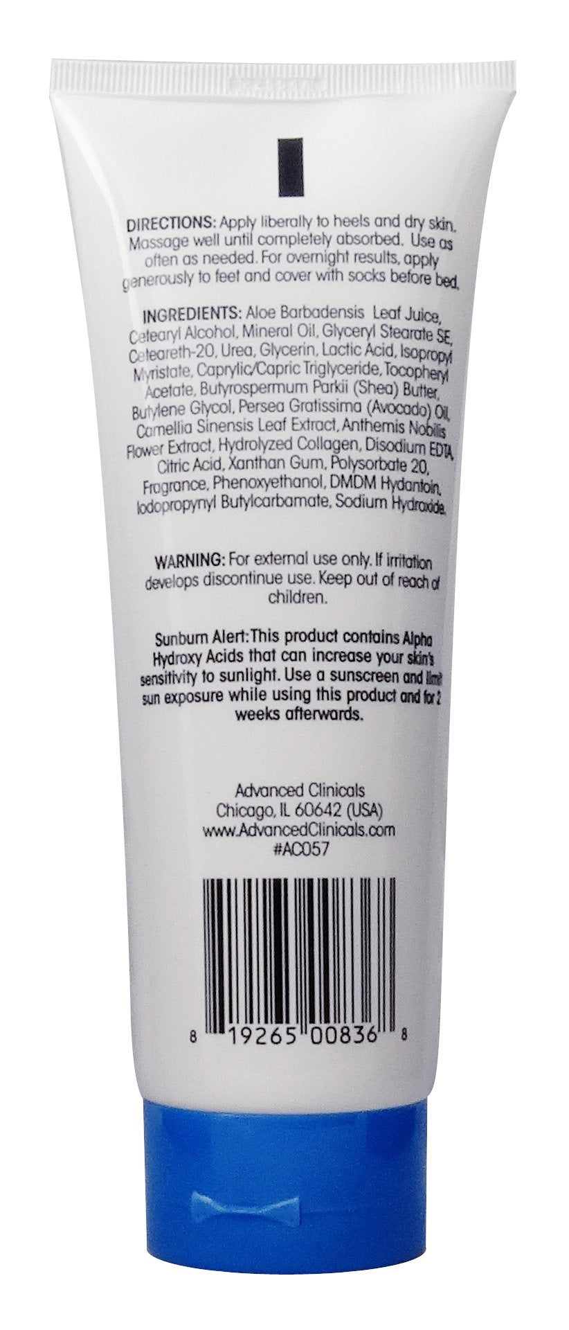 Advanced Clinicals Cracked Heel Rough Spot Cream, 8 Fl Oz (237 ml)