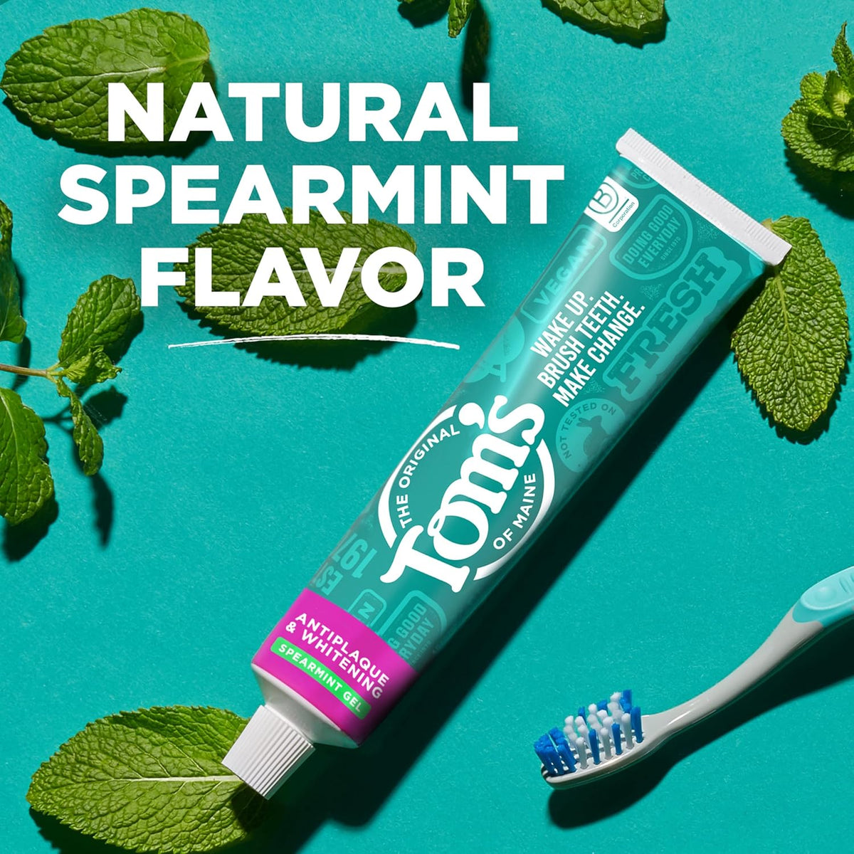 Tom's of Maine Antiplaque & Whitening Toothpaste, Spearmint Gel, 4 OZ (113 g)