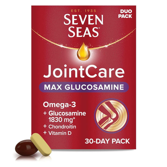 Seven Seas JointCare MAX GLUCOSAMINE With Omega-3 and Chondroitin, 30 Day Duo Pack