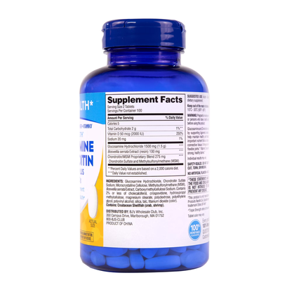 Berkley Jensen Triple Strength Joint Health Glucosamine + Chondroitin, 200 Tablets