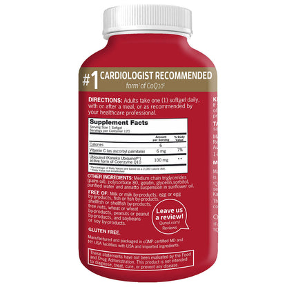 Qunol Mega CoQ10 Uniquinol 100 mg, 120 Softgels