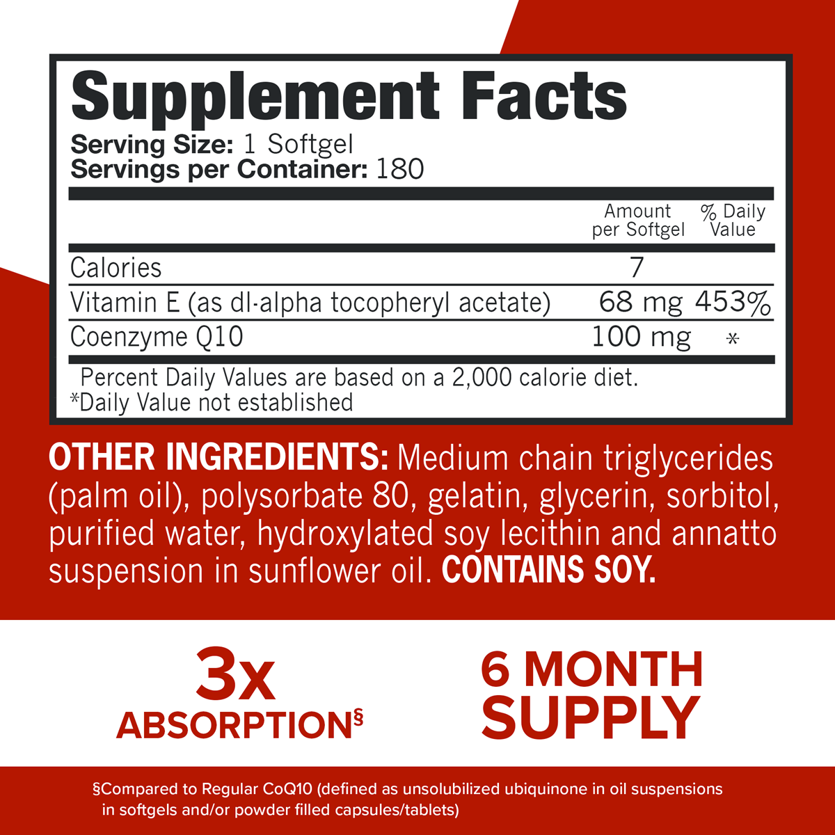 Qunol Ultra CoQ10 100 mg, 180 Softgels