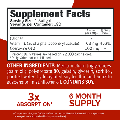 Qunol Ultra CoQ10 100 mg, 180 Softgels