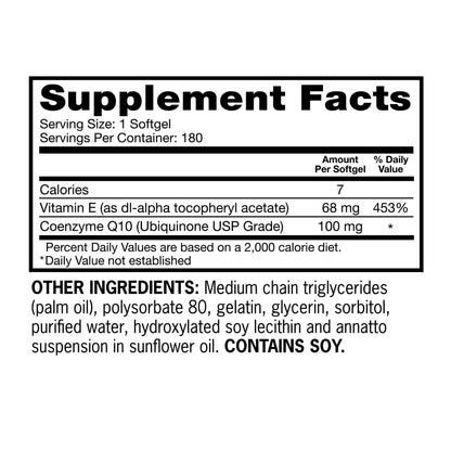 Qunol Ultra CoQ10 100 mg, 180 Softgels