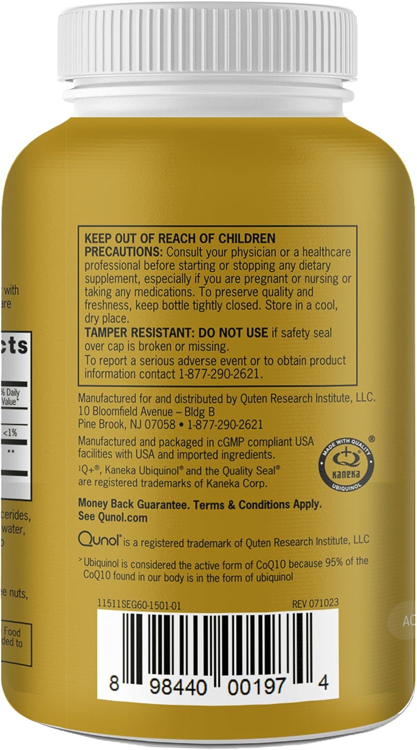 Qunol Ubiquinol 100 mg, 60 Softgels