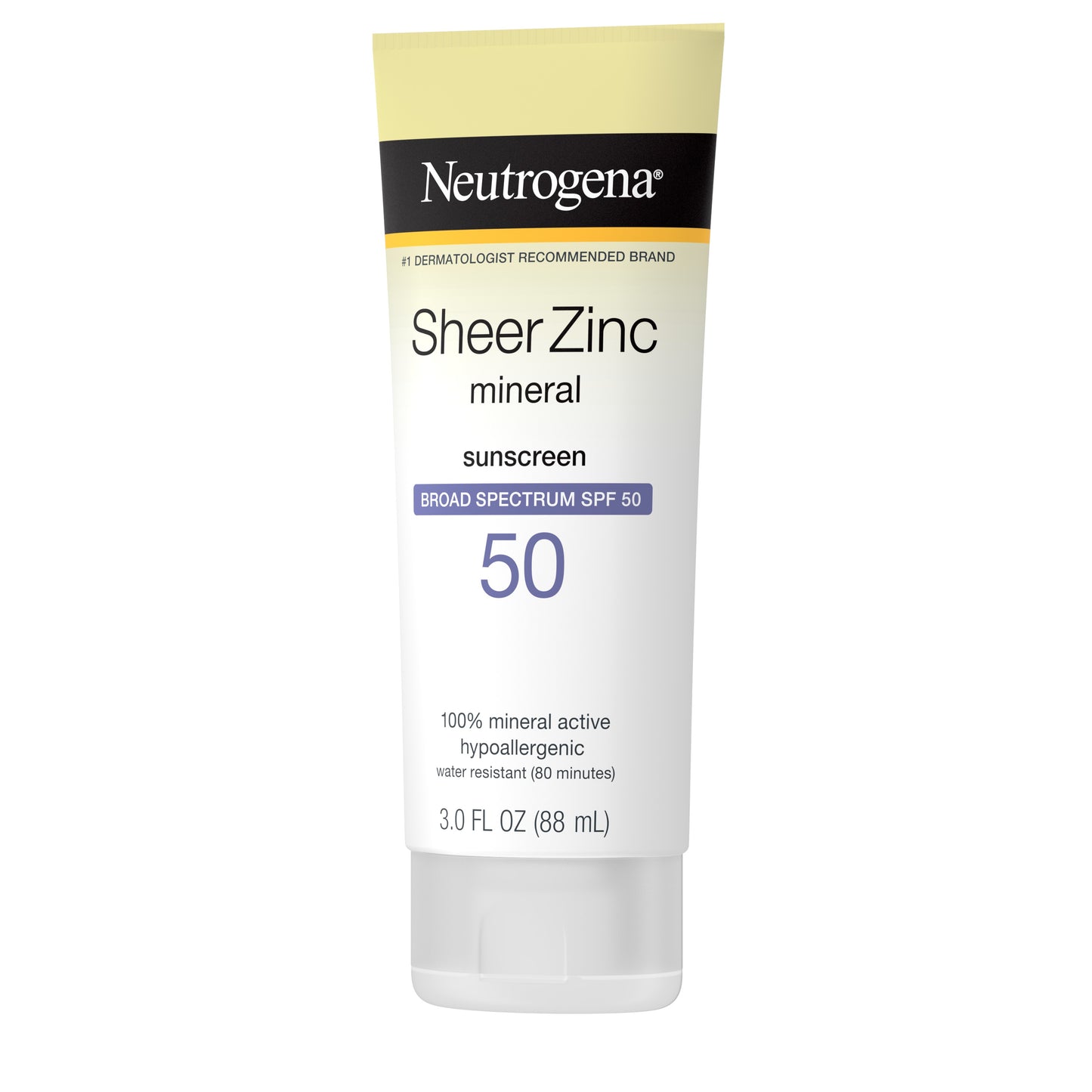 Neutrogena Sheer Zinc SPF 50 Mineral Sunscreen, 3 fl oz (88 ml)